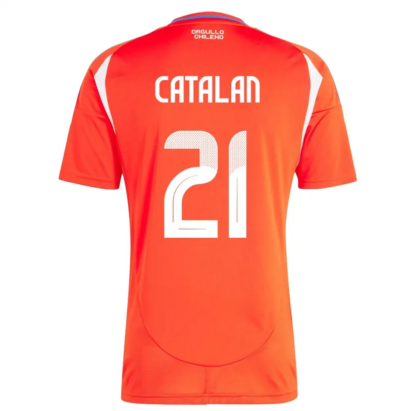 Danxen Män Chile Matías Catalán #21 Röd Hemmatröja Matchtröjor 24-26 Tröjor T-Tröja