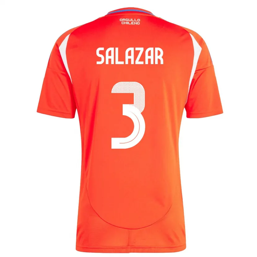 Danxen Män Chile Yahir Salazar #3 Röd Hemmatröja Matchtröjor 24-26 Tröjor T-Tröja