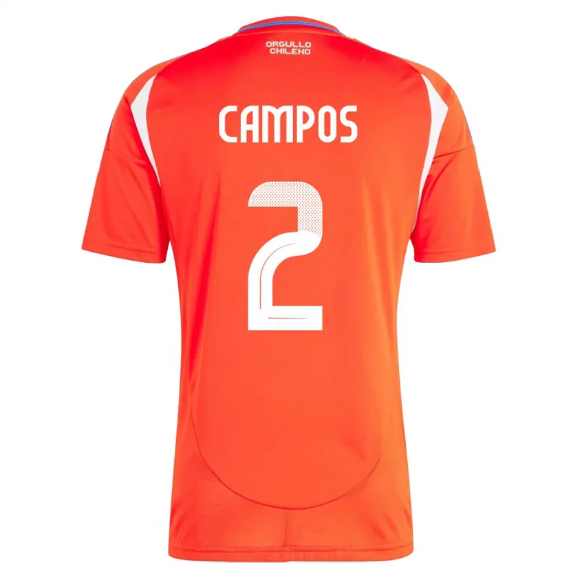 Danxen Män Chile Víctor Campos #2 Röd Hemmatröja Matchtröjor 24-26 Tröjor T-Tröja