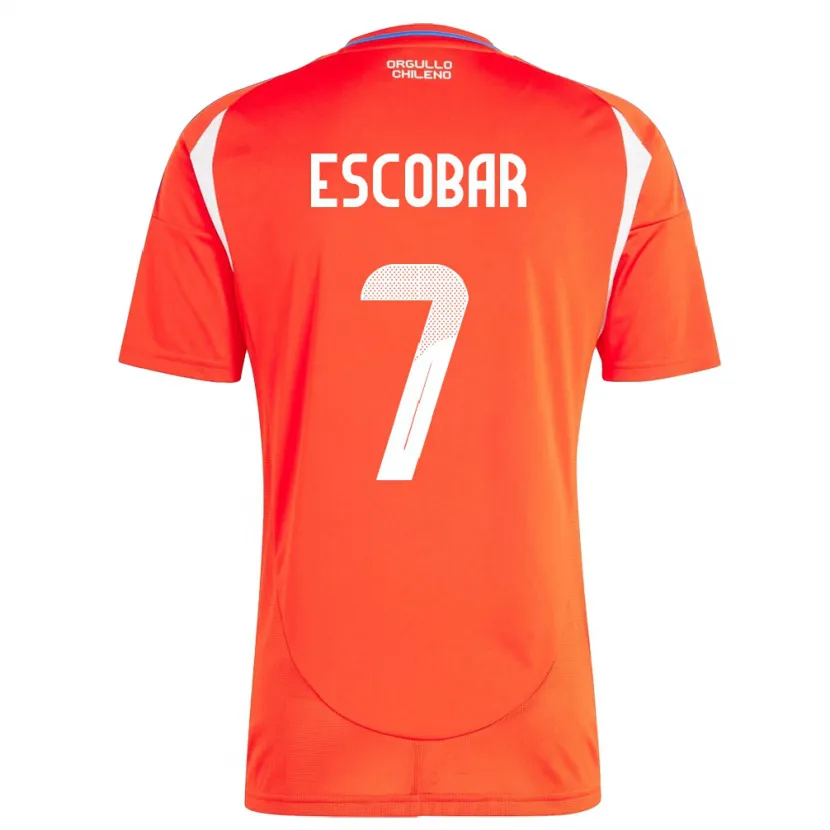 Danxen Män Chile Bastián Escobar #7 Röd Hemmatröja Matchtröjor 24-26 Tröjor T-Tröja