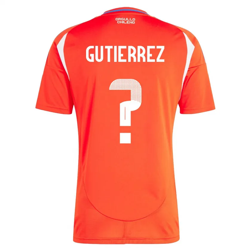 Danxen Män Chile Felipe Gutierrez #0 Röd Hemmatröja Matchtröjor 24-26 Tröjor T-Tröja