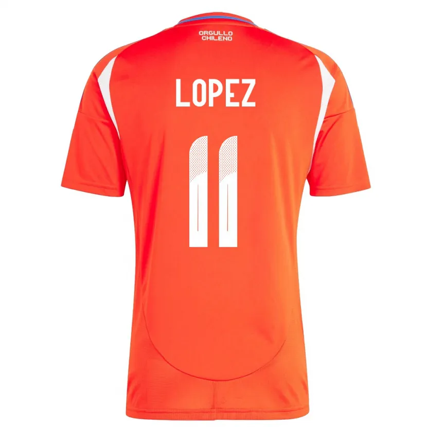 Danxen Män Chile Yessenia López #11 Röd Hemmatröja Matchtröjor 24-26 Tröjor T-Tröja
