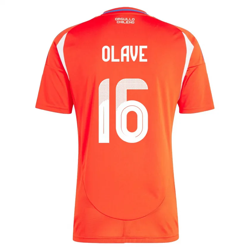 Danxen Män Chile Isidora Olave #16 Röd Hemmatröja Matchtröjor 24-26 Tröjor T-Tröja