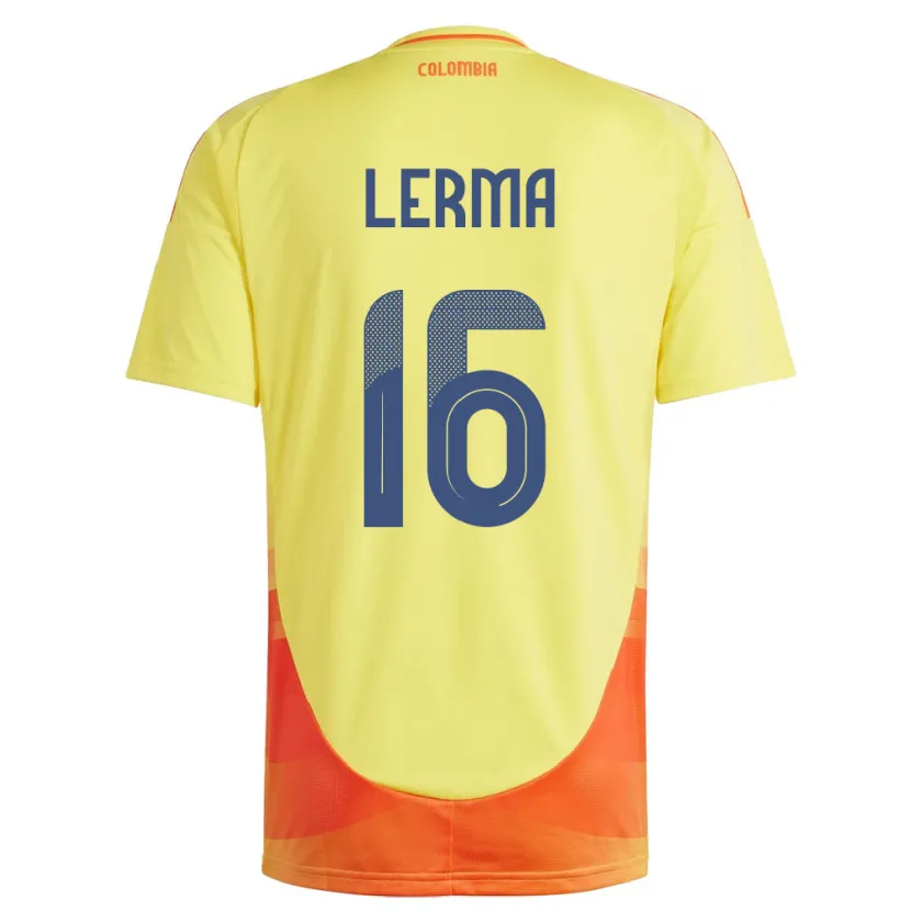 Danxen Män Colombia Jefferson Lerma #16 Gul Hemmatröja Matchtröjor 24-26 Tröjor T-Tröja