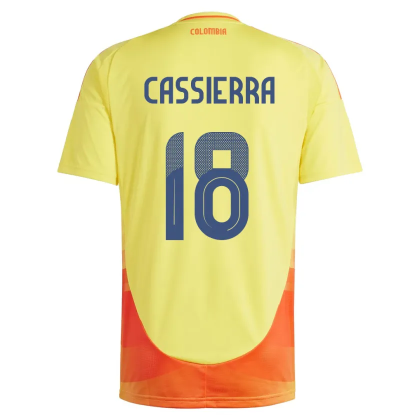 Danxen Män Colombia Mateo Cassierra #18 Gul Hemmatröja Matchtröjor 24-26 Tröjor T-Tröja