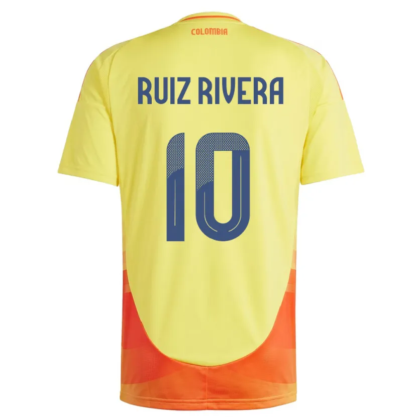 Danxen Män Colombia Daniel Ruiz Rivera #10 Gul Hemmatröja Matchtröjor 24-26 Tröjor T-Tröja