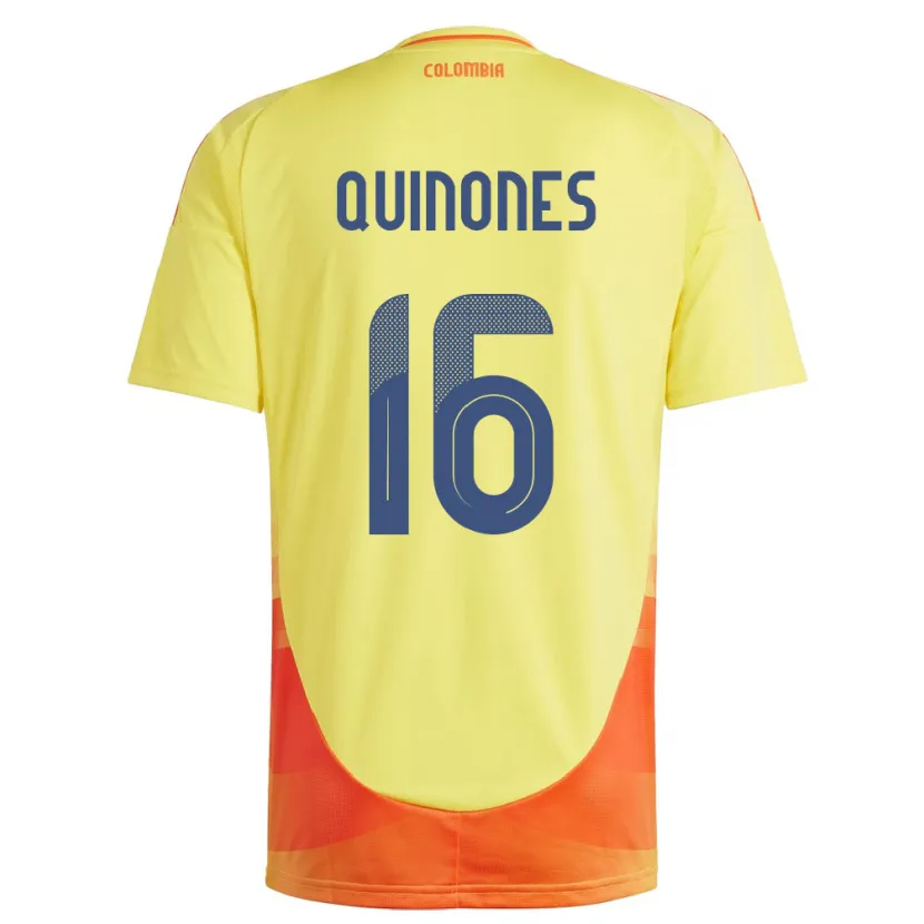 Danxen Män Colombia Nelson Quiñónes #16 Gul Hemmatröja Matchtröjor 24-26 Tröjor T-Tröja