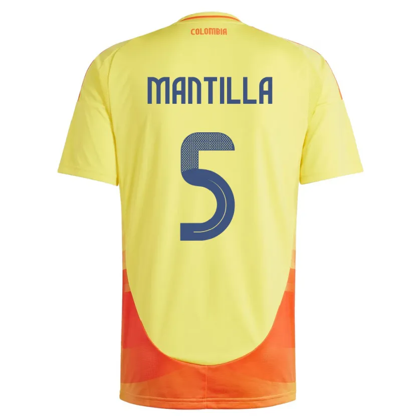 Danxen Män Colombia Kevin Mantilla #5 Gul Hemmatröja Matchtröjor 24-26 Tröjor T-Tröja