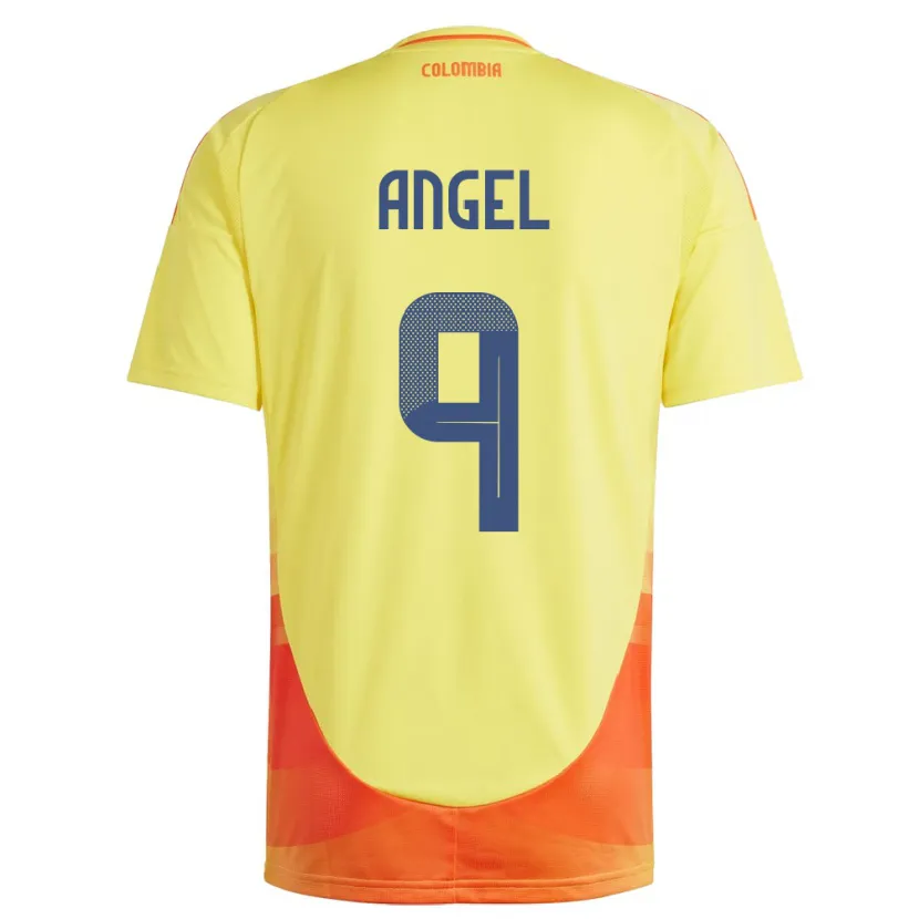 Danxen Män Colombia Tomás Ángel #9 Gul Hemmatröja Matchtröjor 24-26 Tröjor T-Tröja