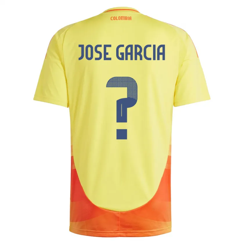 Danxen Män Colombia José García #0 Gul Hemmatröja Matchtröjor 24-26 Tröjor T-Tröja
