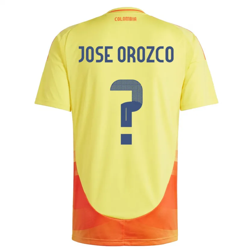 Danxen Män Colombia Juan José Orozco #0 Gul Hemmatröja Matchtröjor 24-26 Tröjor T-Tröja