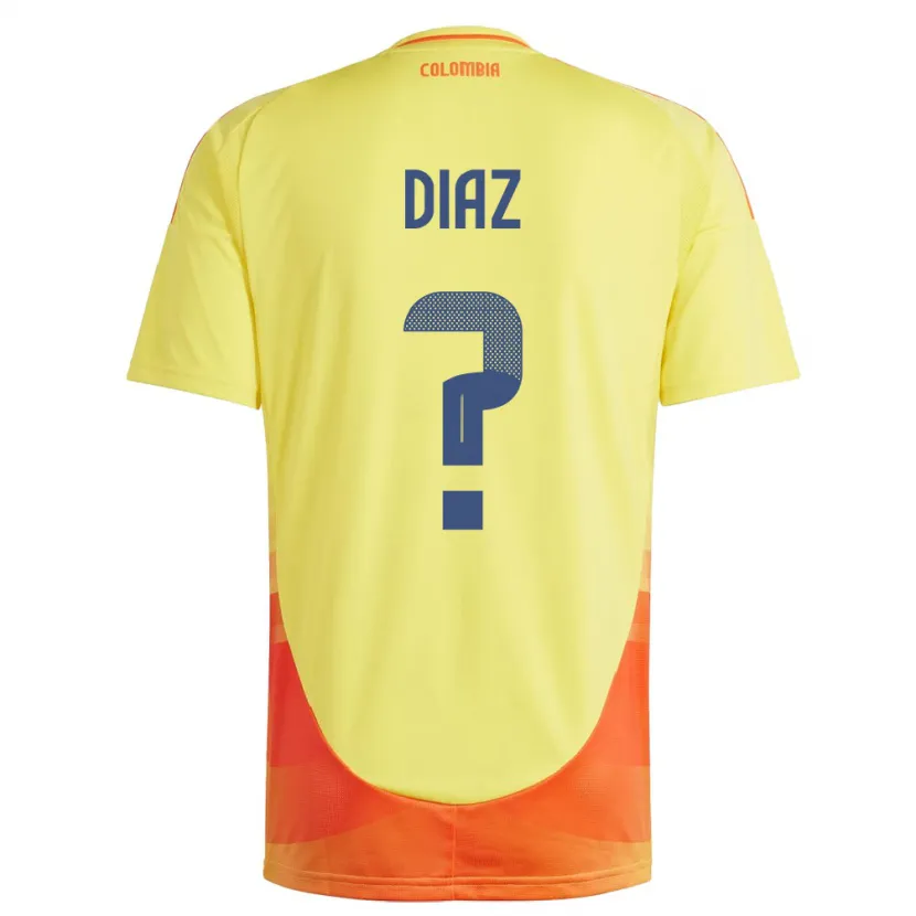 Danxen Män Colombia Jesús Díaz #0 Gul Hemmatröja Matchtröjor 24-26 Tröjor T-Tröja