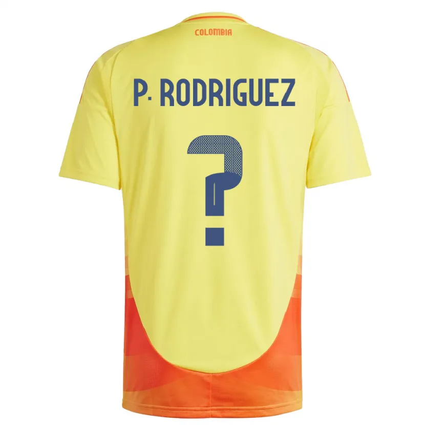 Danxen Män Colombia Pedro Rodríguez #0 Gul Hemmatröja Matchtröjor 24-26 Tröjor T-Tröja
