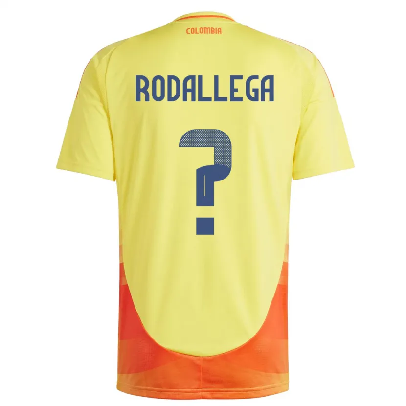 Danxen Män Colombia Johan Rodallega #0 Gul Hemmatröja Matchtröjor 24-26 Tröjor T-Tröja