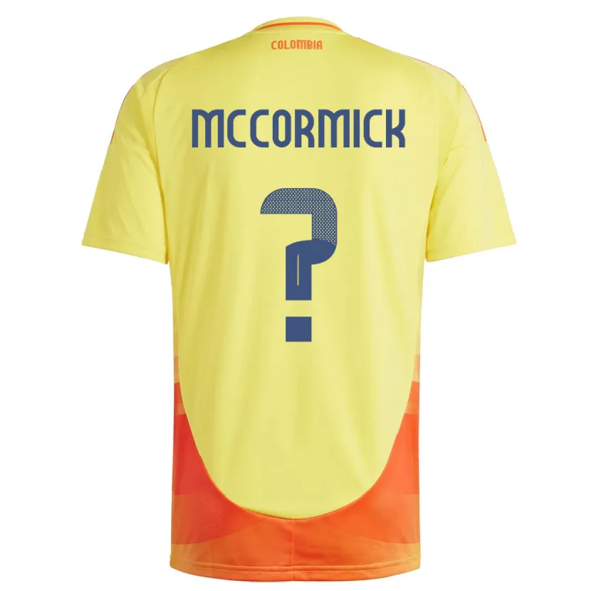 Danxen Män Colombia Hollman Mccormick #0 Gul Hemmatröja Matchtröjor 24-26 Tröjor T-Tröja