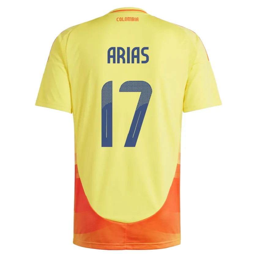 Danxen Män Colombia Carolina Arias #17 Gul Hemmatröja Matchtröjor 24-26 Tröjor T-Tröja