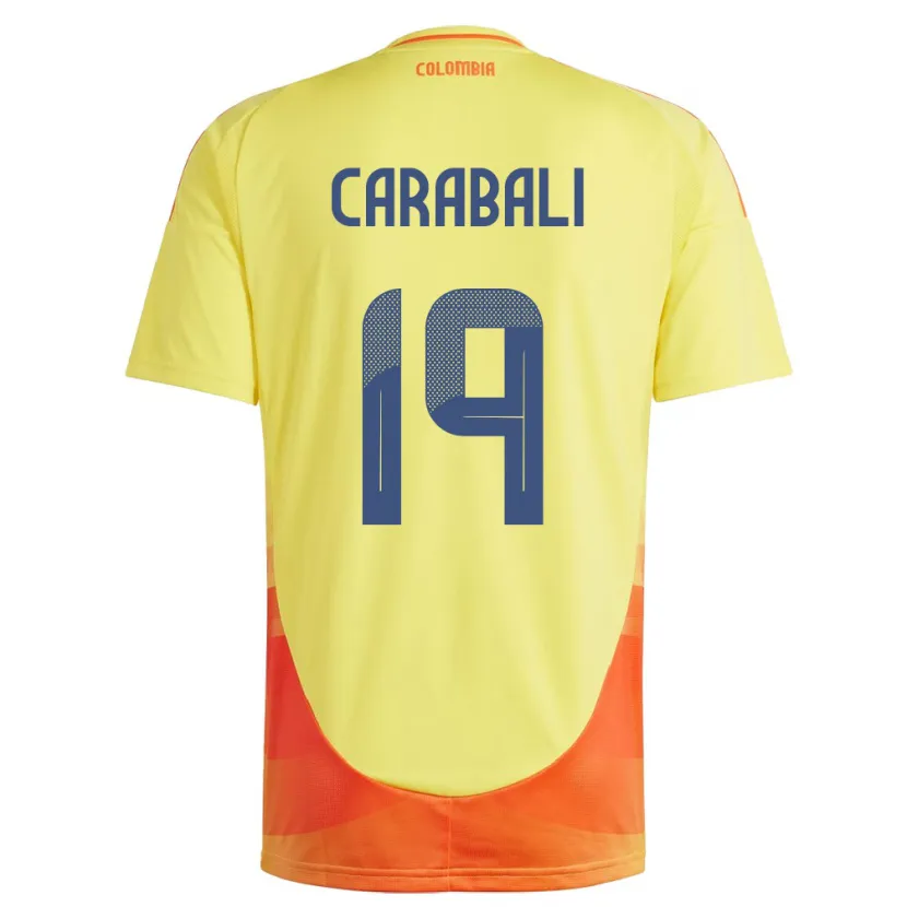 Danxen Män Colombia Jorelyn Carabalí #19 Gul Hemmatröja Matchtröjor 24-26 Tröjor T-Tröja