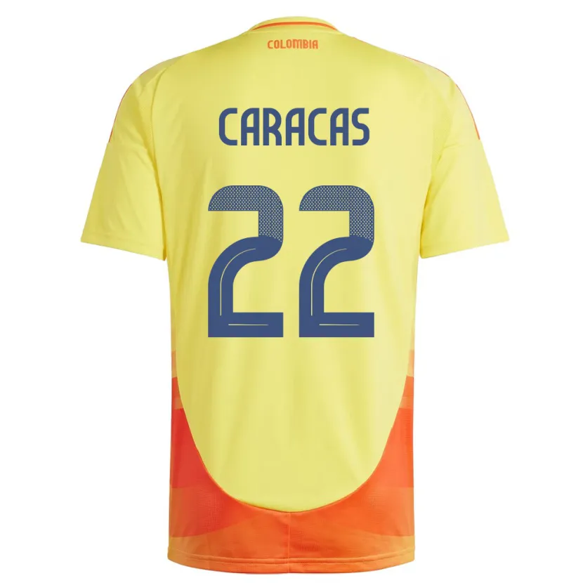 Danxen Män Colombia Daniela Caracas #22 Gul Hemmatröja Matchtröjor 24-26 Tröjor T-Tröja