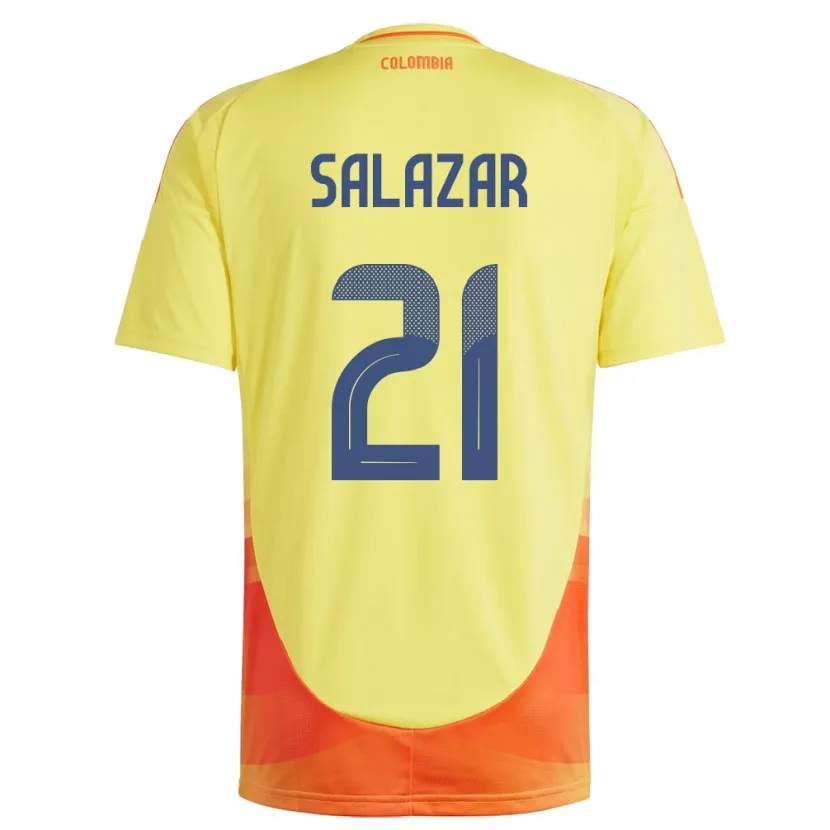 Danxen Män Colombia Liana Salazar #21 Gul Hemmatröja Matchtröjor 24-26 Tröjor T-Tröja