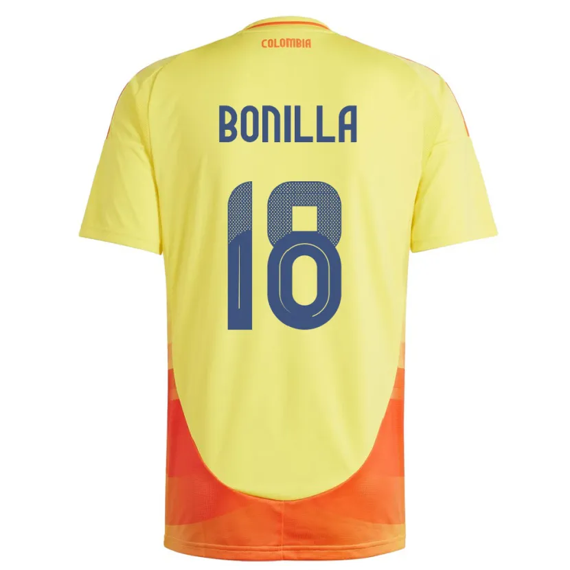 Danxen Män Colombia Wendy Bonilla #18 Gul Hemmatröja Matchtröjor 24-26 Tröjor T-Tröja