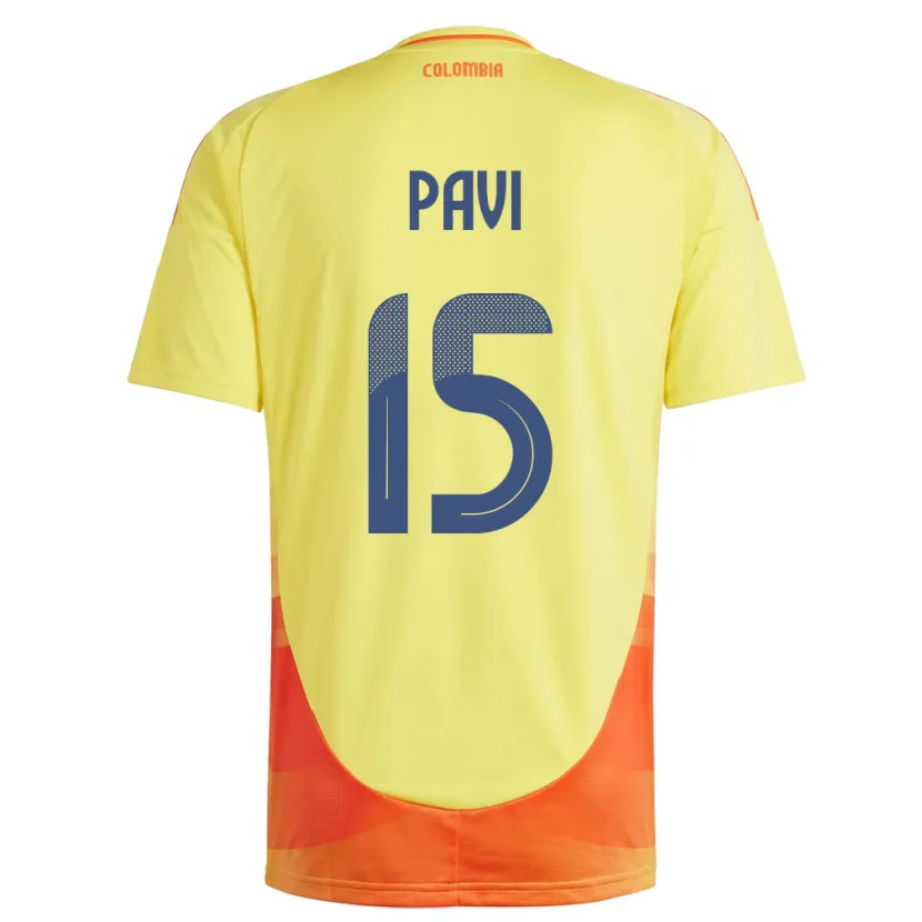 Danxen Män Colombia Manuela Paví #15 Gul Hemmatröja Matchtröjor 24-26 Tröjor T-Tröja