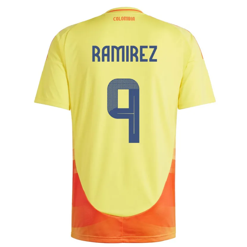 Danxen Män Colombia Mayra Ramírez #9 Gul Hemmatröja Matchtröjor 24-26 Tröjor T-Tröja
