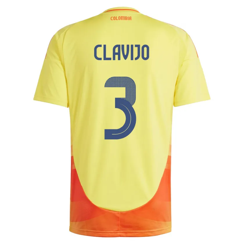 Danxen Män Colombia Ángela Clavijo #3 Gul Hemmatröja Matchtröjor 24-26 Tröjor T-Tröja