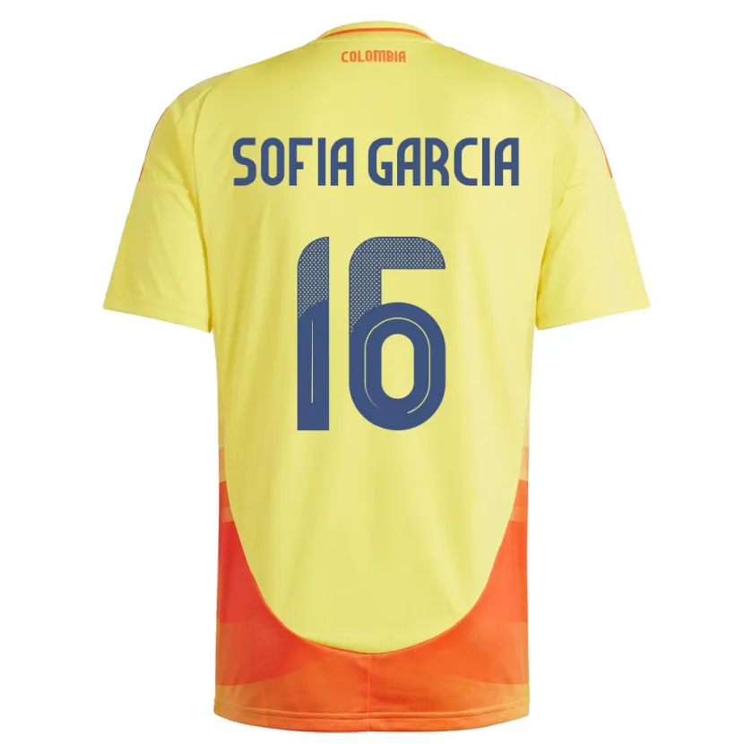 Danxen Män Colombia Sofía García #16 Gul Hemmatröja Matchtröjor 24-26 Tröjor T-Tröja