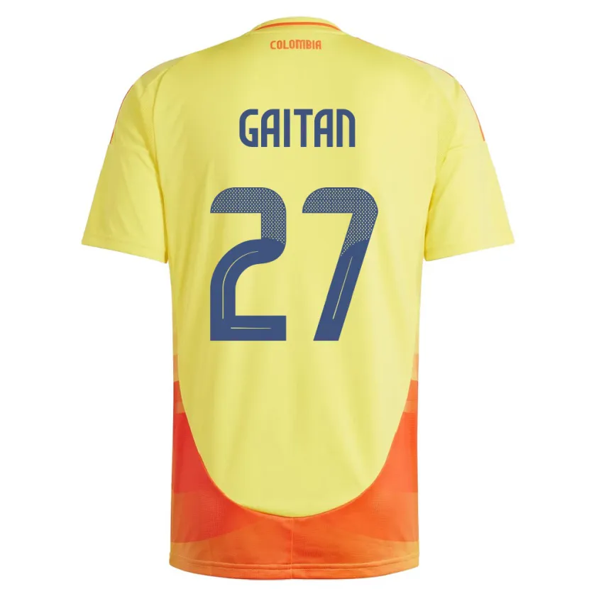 Danxen Män Colombia Natalia Gaitán #27 Gul Hemmatröja Matchtröjor 24-26 Tröjor T-Tröja