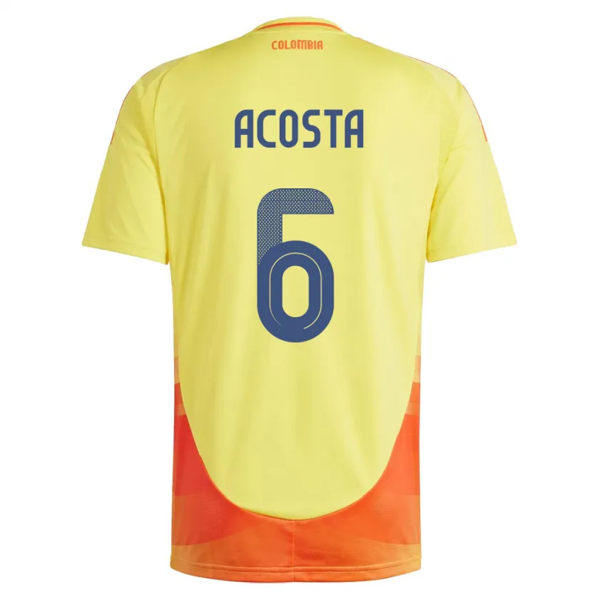 Danxen Män Colombia Viviana Acosta #6 Gul Hemmatröja Matchtröjor 24-26 Tröjor T-Tröja
