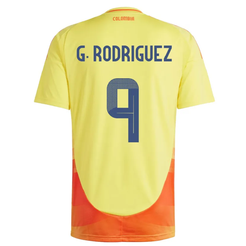 Danxen Män Colombia Gabriela Rodríguez #9 Gul Hemmatröja Matchtröjor 24-26 Tröjor T-Tröja