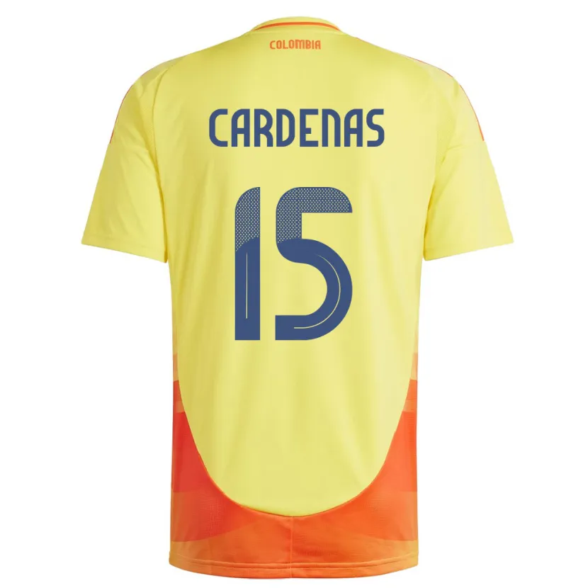 Danxen Män Colombia Wendy Cárdenas #15 Gul Hemmatröja Matchtröjor 24-26 Tröjor T-Tröja