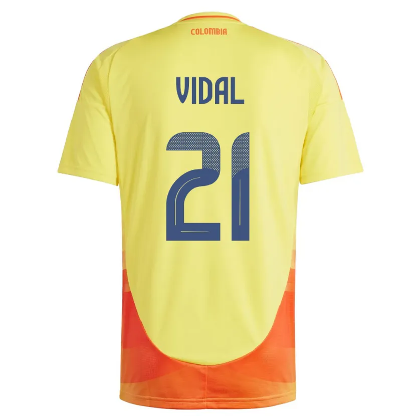 Danxen Män Colombia Ingrid Vidal #21 Gul Hemmatröja Matchtröjor 24-26 Tröjor T-Tröja