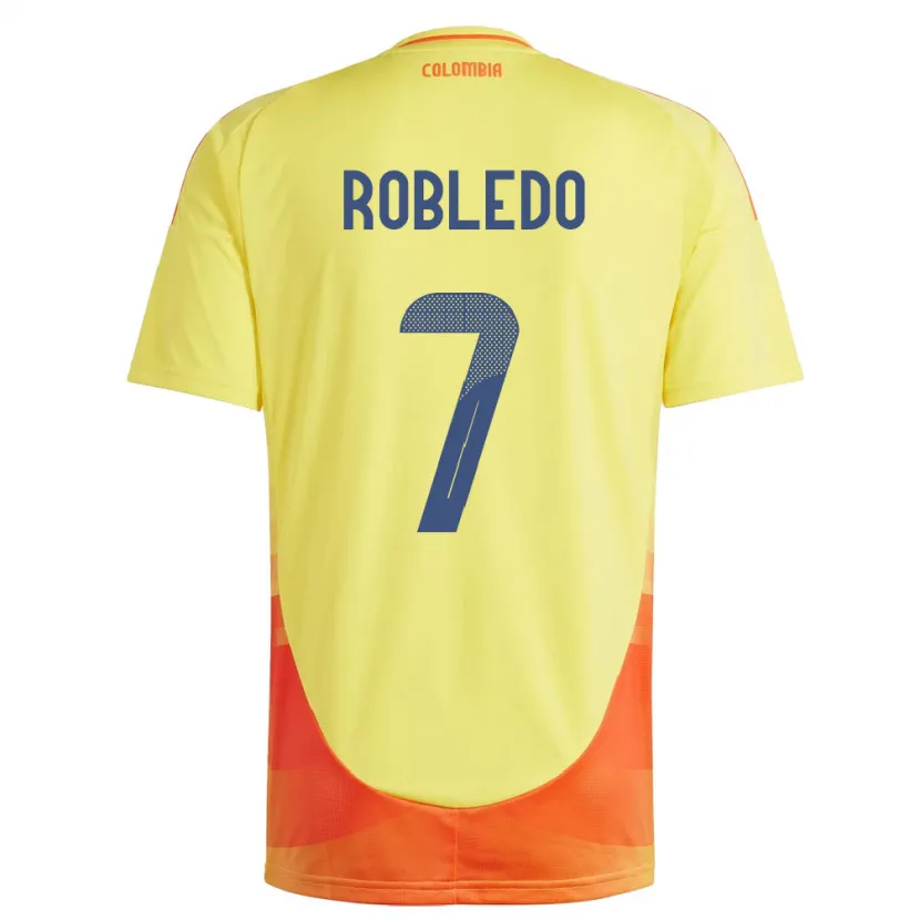 Danxen Män Colombia Gisela Robledo #7 Gul Hemmatröja Matchtröjor 24-26 Tröjor T-Tröja