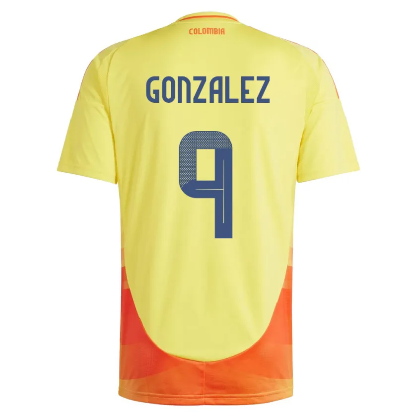 Danxen Män Colombia Manuela González #9 Gul Hemmatröja Matchtröjor 24-26 Tröjor T-Tröja