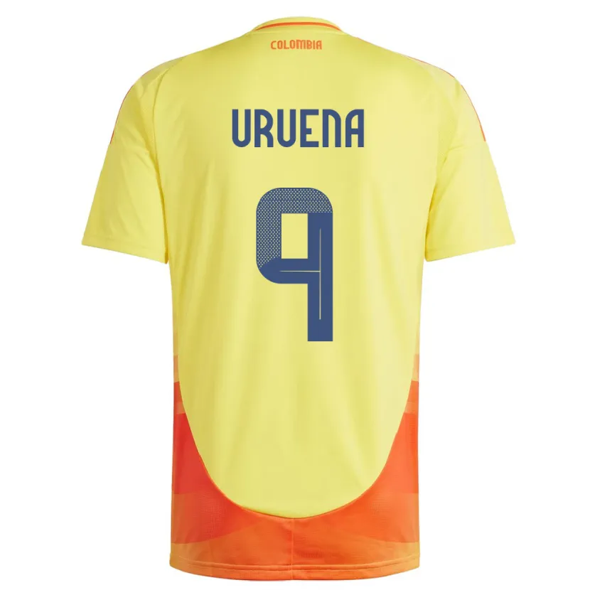 Danxen Män Colombia Gabriela Urueña #9 Gul Hemmatröja Matchtröjor 24-26 Tröjor T-Tröja