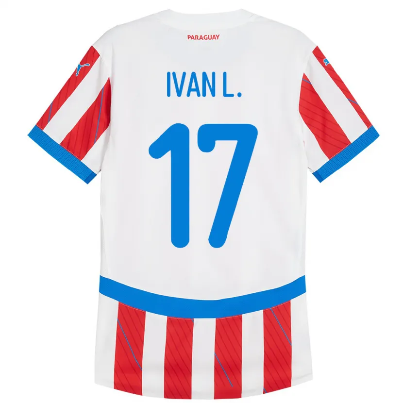 Danxen Män Paraguay Iván Leguizamón #17 Vit Röd Hemmatröja Matchtröjor 24-26 Tröjor T-Tröja