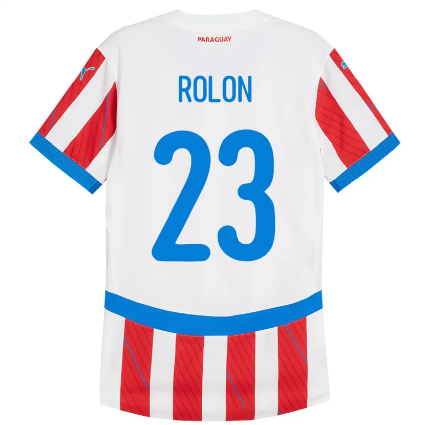 Danxen Män Paraguay Luis Rolón #23 Vit Röd Hemmatröja Matchtröjor 24-26 Tröjor T-Tröja