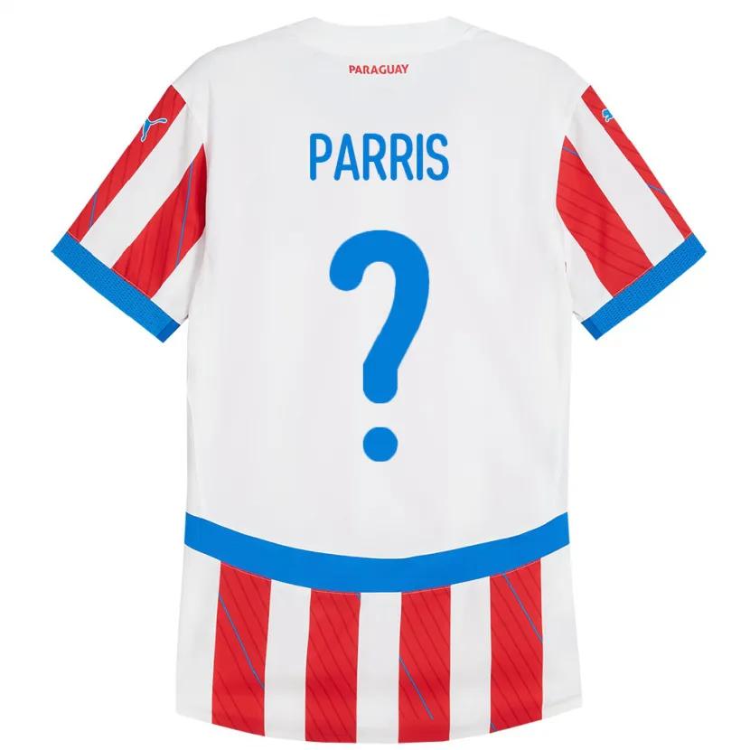 Danxen Män Paraguay Mattías Parris #0 Vit Röd Hemmatröja Matchtröjor 24-26 Tröjor T-Tröja
