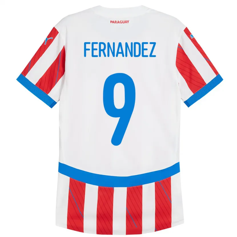 Danxen Män Paraguay David Fernández #9 Vit Röd Hemmatröja Matchtröjor 24-26 Tröjor T-Tröja