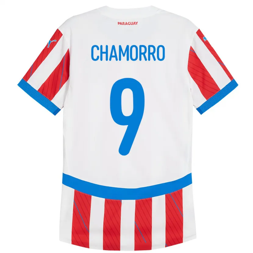 Danxen Män Paraguay Lice Chamorro #9 Vit Röd Hemmatröja Matchtröjor 24-26 Tröjor T-Tröja