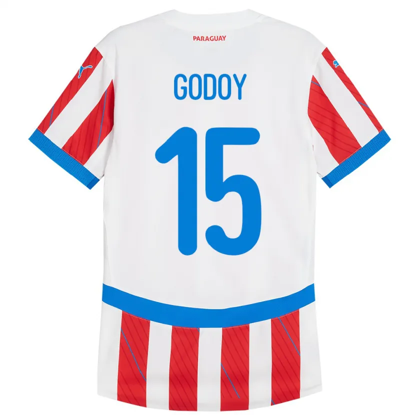 Danxen Män Paraguay Fanny Godoy #15 Vit Röd Hemmatröja Matchtröjor 24-26 Tröjor T-Tröja