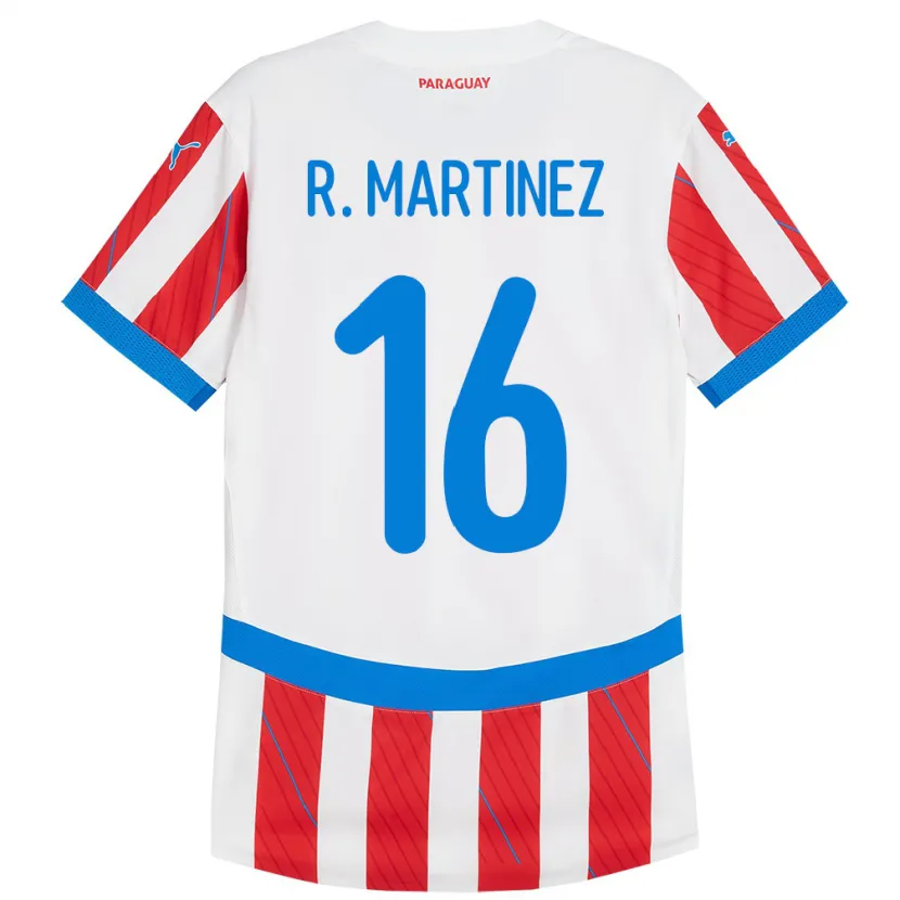Danxen Män Paraguay Ramona Martínez #16 Vit Röd Hemmatröja Matchtröjor 24-26 Tröjor T-Tröja