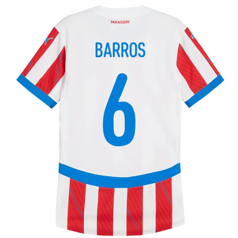 Danxen Män Paraguay Natalia Barros #6 Vit Röd Hemmatröja Matchtröjor 24-26 Tröjor T-Tröja