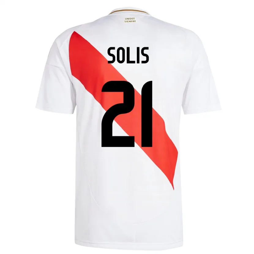 Danxen Män Peru Renato Solís #21 Vit Hemmatröja Matchtröjor 24-26 Tröjor T-Tröja