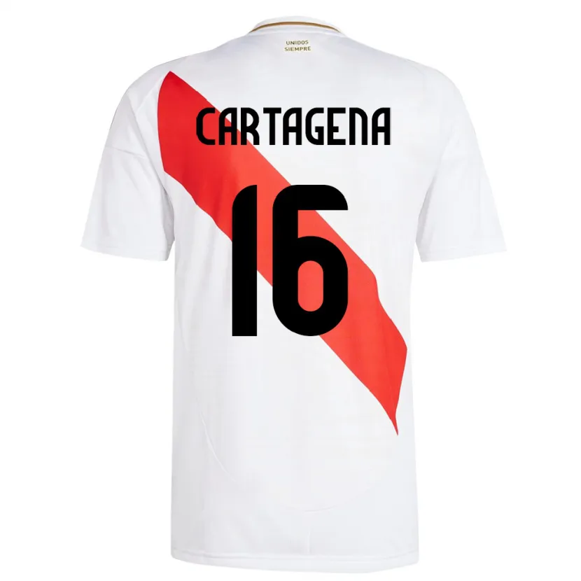 Danxen Män Peru Wilder Cartagena #16 Vit Hemmatröja Matchtröjor 24-26 Tröjor T-Tröja