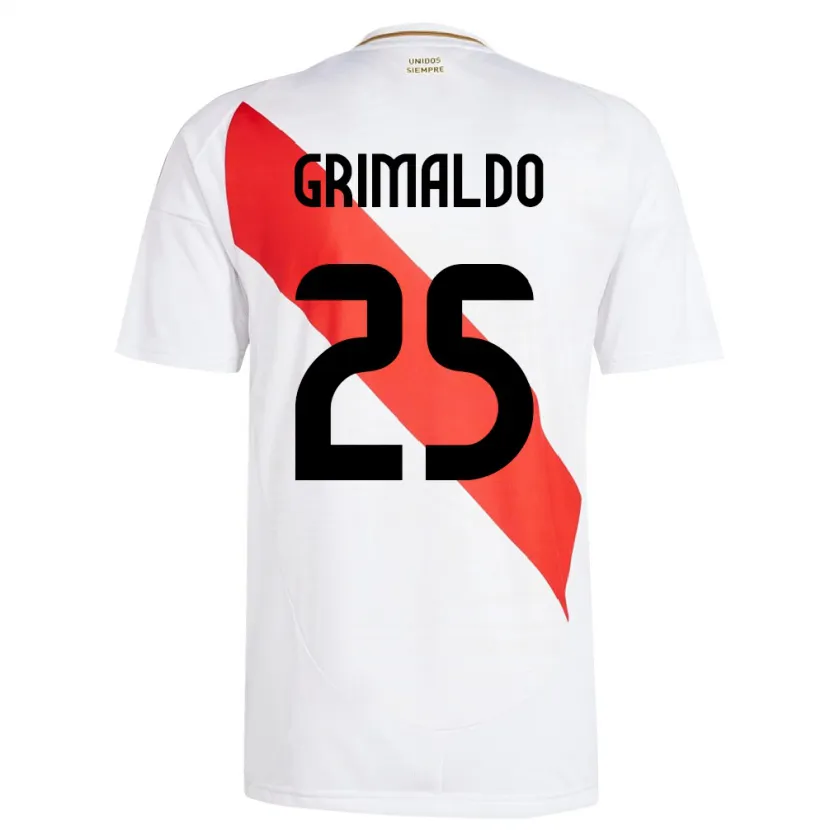 Danxen Män Peru Joao Grimaldo #25 Vit Hemmatröja Matchtröjor 24-26 Tröjor T-Tröja