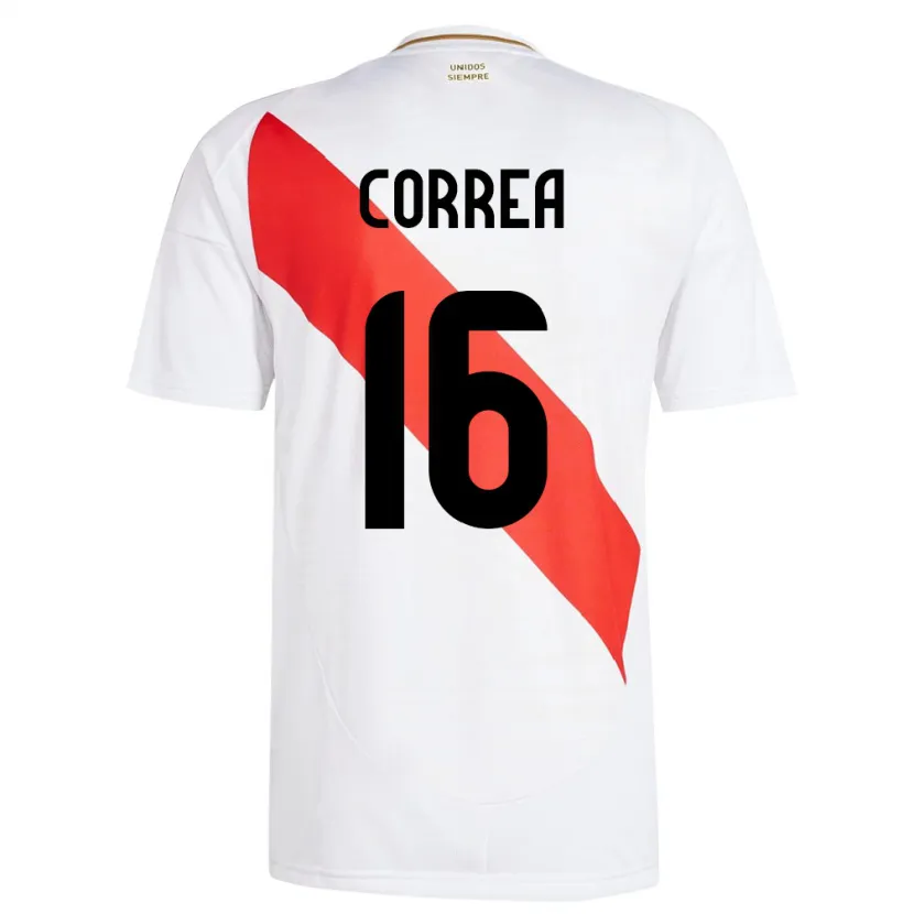 Danxen Män Peru Eslyn Correa #16 Vit Hemmatröja Matchtröjor 24-26 Tröjor T-Tröja