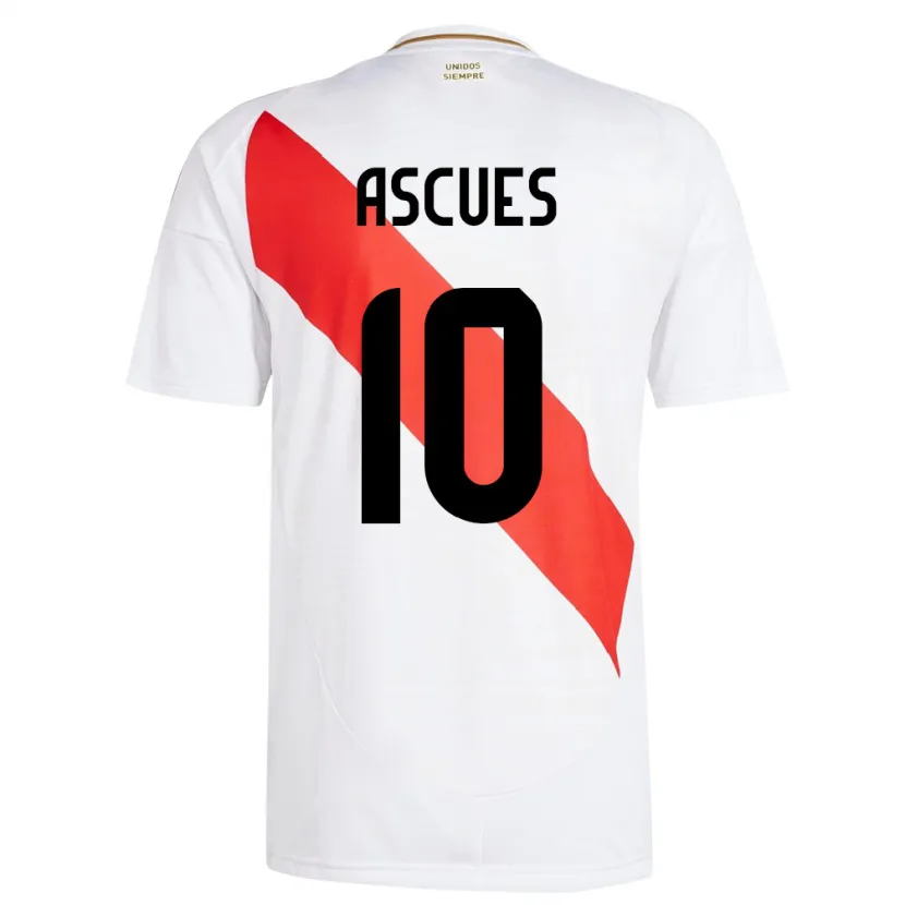 Danxen Män Peru Adrián Ascues #10 Vit Hemmatröja Matchtröjor 24-26 Tröjor T-Tröja
