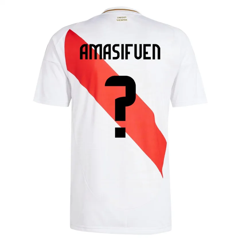 Danxen Män Peru Nicolás Amasifuén #0 Vit Hemmatröja Matchtröjor 24-26 Tröjor T-Tröja